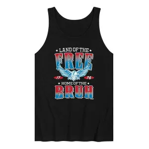 アニメキャラクター レディース トップス Tシャツ グラフィック Licensed Character Men's Land Of The Free Home Of The Bruh Graphic Tank Top Black ブラック