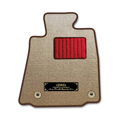 DAD ギャルソン D.A.D エグゼクティブ フロアマット SUZUKI (スズキ) Jimny ジムニー 型式: JA11C/11V 1台分 GARSON エレガントデザインベージュ/オーバーロック(ふちどり)カラー : ブラウン/刺繍 : ゴールド/