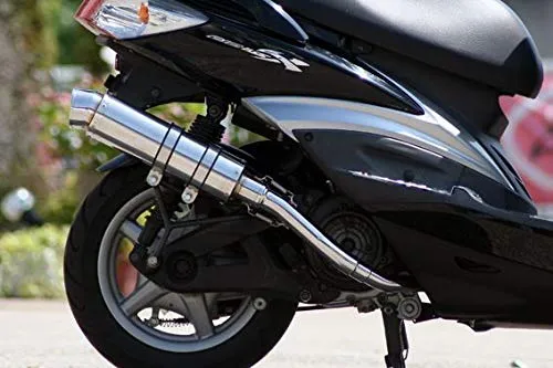 HMS ヤマハ シグナスX125 (BC-SE12J/EBJ-SE44J) 2003年～2015年モデル対応 1型～3型 (国内モデル) バイクマフラー R300 アップタイプ SUS ステンレス マフラー シルバカラー CYGNUS-X 201-019