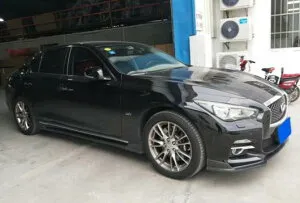 リアル カーボンファイバー サイド ボディ スカート キット リップ カバー 適用: インフィニティ/INFINITI Q50 Q50S 2014-2021 2014-2017・2018-2021 AL-OO-3295 AL Exterior parts for cars