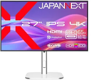 JAPANNEXT ジャパンネクスト 4K対応 27型液晶ディスプレイ/HDMI、DP、USB-C/ツートン/スピーカー/2年保証 JN-IPSB27U-HSPC6