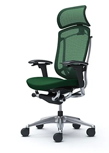 オカムラ オフィスチェア コンテッサ セコンダ 可動肘 エクストラハイバック 座:クッション ダークグリーン CC87BS-FPD5