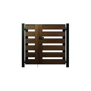 【送料無料】YKKAP ルシアス門扉YS6型 親子開き 門柱仕様 04・08-14 内開き仕様 UME-V-YS6『木調 ゲート 部材 ガーデン 住宅 境界 入口 塀 壁 diy おしゃれ 形材 門扉』 複合カラー