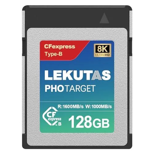 LEKUTAS 128GB CFexpress Type B メモリーカード R1800MB/s W1200MB/s CFX xqd カード Type B カメラ用 8K RAW用 Nikon Z6/Z7/Z9/D6/D850 Canon EOS-1DXM