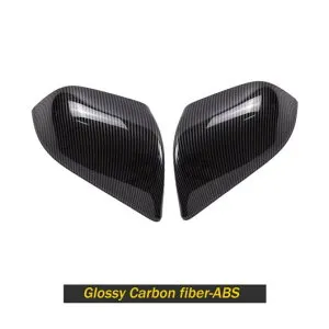 モデル3 アクセサリー サイド ミラー カバー 適用: テスラ/TESLA モデル 3 2021 ミラー カバー カーボンファイバー ABS モデル 3 バックミラー シルバー・カーボン調 AL-OO-1616 AL Interior parts for cars