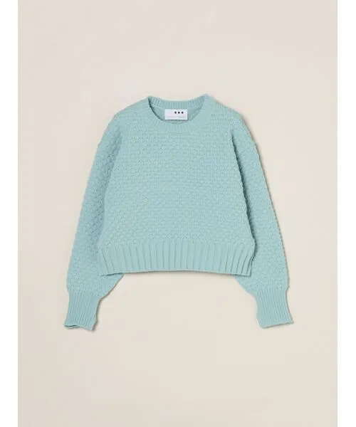 three dots/スリードッツ Spongy smooth popcorn pullover blue S
