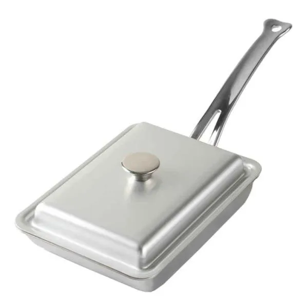 クィーンパン 玉子焼き器 蓋付き IH対応 14×19cm [シルバー]
