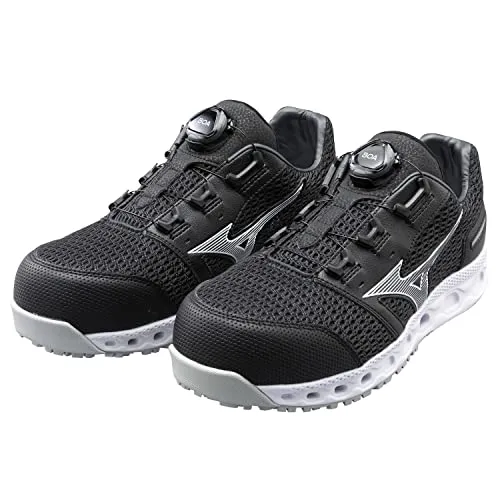 MIZUNO 安全靴 作業靴 オールマイティVH51L BOA【F1GA2306】 09：ブラックxシルバー 25.0cm