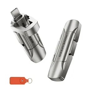 SSD 外付け 256GB スティック型 USB 3.2 Gen2 Type-A/Type-C両対応 金属筐体 Win/Mac PS5/PS4 iPhone15/16/17シリーズ対応 ポータブルSSD レザーケース付属