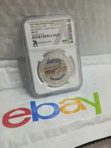 2021 COOK ISl 5ドル ニューメキシコ州 米国州動物シリーズ 1オンス NGC MS 70 ロードランナー