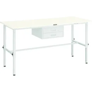★ポイント10倍★ 4/24~4/27 お買い物マラソン(要エントリー) TRUSCO AEM型高さ調節作業台 1800X900 2段引出付 GN色 AEM-1809F2