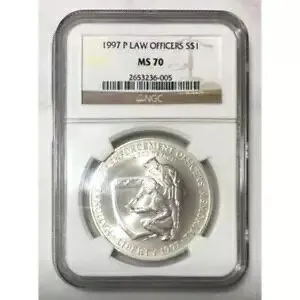 1997 P 法務官 シルバー $1 NGC MS70 *Rev Tye's* #6005295