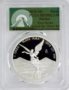 :2018-Mo 1-ONCE MEXICO LIBERTAD WINGED VICTORY KM#639 PCGS PR70DCAM FS RARE R5