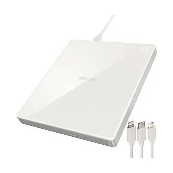 バッファロー スマートフォン用ＣＤレコーダー「ラクレコ」 ケーブルモデル ホワイト ＲＲ－Ｃ１－ＷＨ １台（お取寄せ品)
