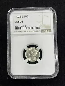 1923 S 10C マーキュリー ダイム MS64 NGC