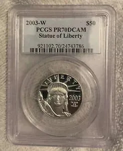 2003-W $50 PCGS PR70DCAM プラチナ アメリカン イーグル プルーフ PF70 1/2 オンス