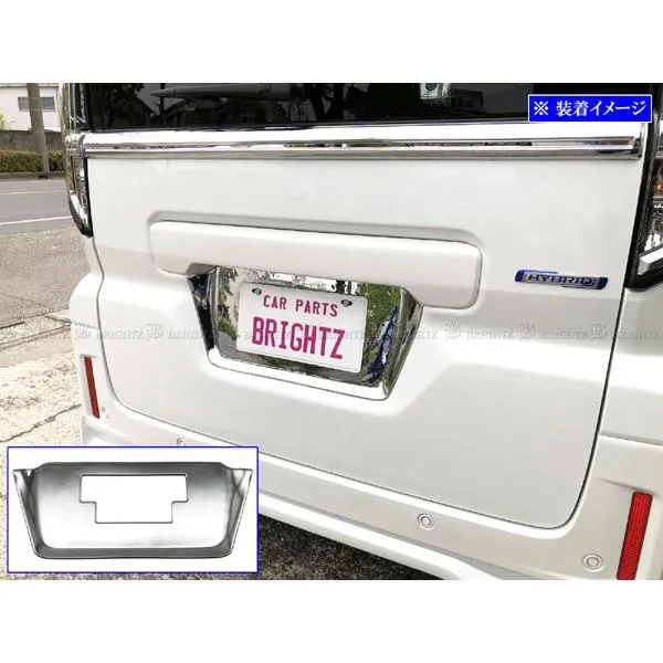 BRIGHTZ スペーシアカスタム MK54S MK94S メッキリアライセンスプレート LICENSE－073