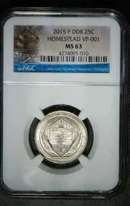 2015-P DDR-004/VP-001 ホームステッド・クォーター NGC MS-63。ポンプハンドル＆ベスト・オブ・バラエティ