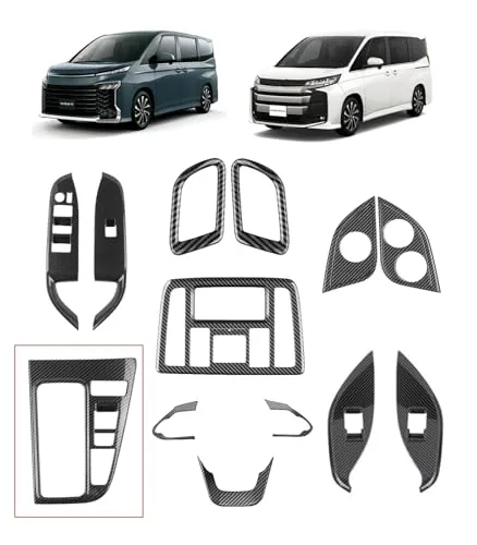 【kiAuto】トヨタ に適用 ヴォクシー90系 ノア 90系 (令和4年1月～) 内装 オーバーヘッドコンソールパネル+リーディングランプ カバー+ステアリングパネル +シフトパネルカバー ギアシフトパネル +パワーウィンドウスイッチガーニッシュドアスイ