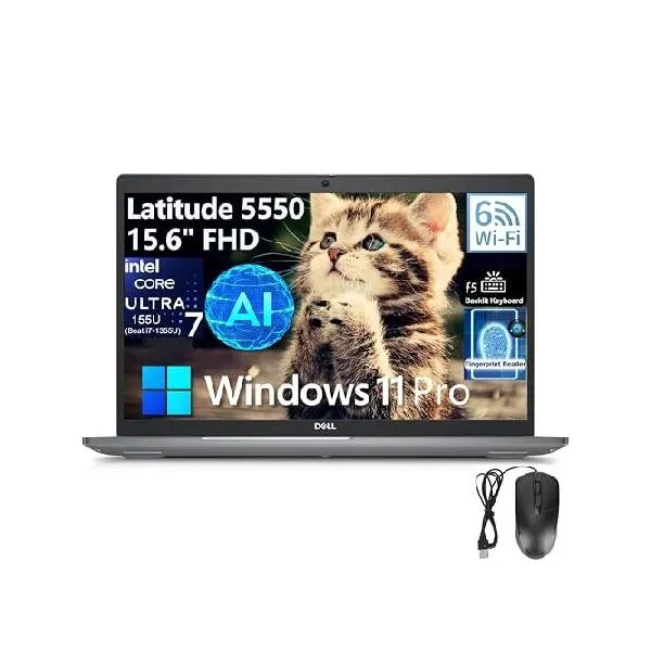 Dell Latitude 5550 5000 15 15.6" FHD Laptop Computer, Intel 12-Core Ultra 7 155U (Beat i7-1355U), 64GB DDR5, 1TB PCIe SSD, WiFi 6, Backlit KB_並行輸入