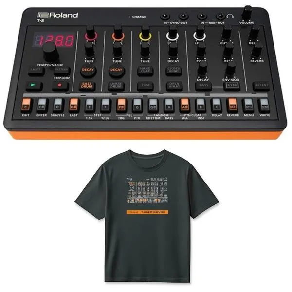 Roland (Tシャツセット)T-8 BEAT MACHINE(AIRA Compact) & T-8 T-Shirts DesignB Mサイズ (RT/T-8BM) セット (T-8デザイン) ローランド アイ...