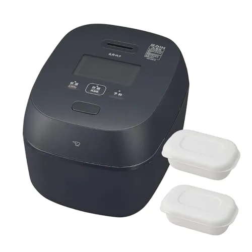 【保存容器セット】象印 炊飯器 5.5合 炎舞炊き 黒 NX-AA10-BZ + マーナ(marna) 冷凍ごはん容器 小 (2個入り / 電子レンジ/食洗機対応)