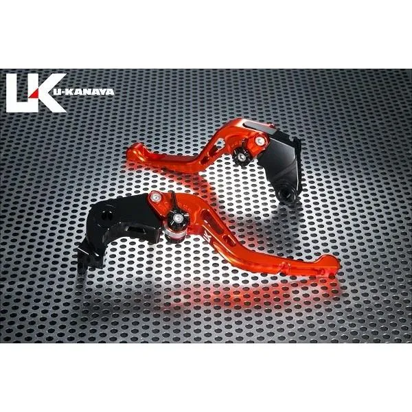 U-KANAYA ユーカナヤ GPタイプ ショートアルミビレットレバーセット レバーカラー：オレンジ / アジャスターカラー：ゴールド XL750 TRANSALP HONDA ホンダ