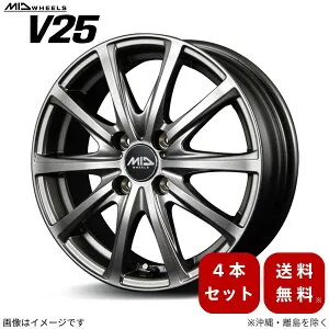 アルミホイール エブリィワゴン DA17W スズキ 【14×4.5J 4-100 INSET50 メタリックグレー】 マルカ MID V25 4本セット 14インチ 4穴 インセット50 1台分