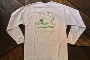 ★BUZZ RICKSON'S バズリクソンズ★BUZZ RICKSON'S×PEANUTS U.S. NAVY BASEBALL CLUB L/S T- SHIRT ロングTシャツ BR68148101/WHITE