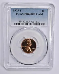 PR68 CAM RD 1973-S リンカーン記念セント 1セント PCGS ブルーレーベル