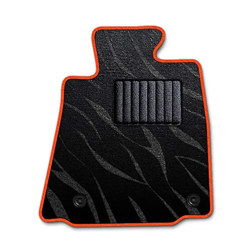 DAD ギャルソン D.A.D エグゼクティブ フロアマット NISSAN （ ニッサン ） MOCO モコMG33S 1台分 GARSON プレステージデザインブラック/オーバーロック（ふちどり）カラー ： オレンジ/刺繍 ： 無し/ヒールパッドブラック