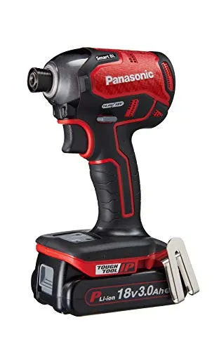 パナソニック 充電インパクトドライバー 18V 3.0Ah電池パック×2個 充電器 大収納ケース付 デュアル (14.4V/18V) スマートBL 170N・m(18V使用時) IP56 EZ76A1PN2G-R レッド