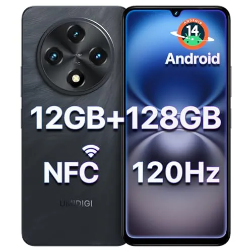 UMIDIGI G100 スマホ SIMフリー 120Hz スマートフォン Android 14 12+128GB 1TB拡張可能 6.9"HD+大画面 50MPカメラ 8コアCPU T615 BT5.2 アンドロイド SmartPhone 6000mAh