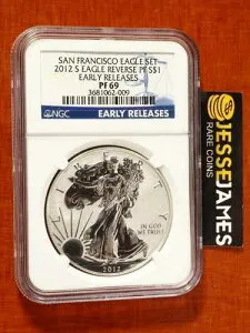 2012 S リバースプルーフ シルバーイーグル NGC PF69 サンフランシスコ早期リリースセット