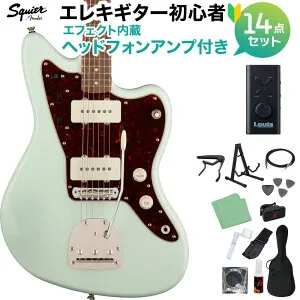 【マラソン期間中 エントリーでさらにP5倍】Squier by Fender Classic Vibe '60s Jazzmaster, Laurel Fingerboard, Sonic Blue 初心者14点セット 【ヘッドホンアンプ付き】 エレキギター ジャズマスター スクワイヤ