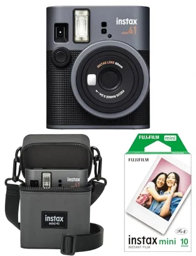 富士フイルム(FUJIFILM) クリスマスプレゼント お年玉ギフト インスタントカメラ チェキ instax mini 41 INS MINI 41& インスタントカメラケース instax mini 41 カメラケース & チェキ用フィルム 10枚入