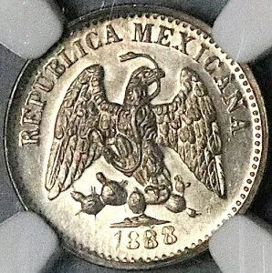 1888年-Do NGC MS 64 メキシコ 5センタボ デュランゴ造幣局 91k コイン POP 3/1 (23053101C)