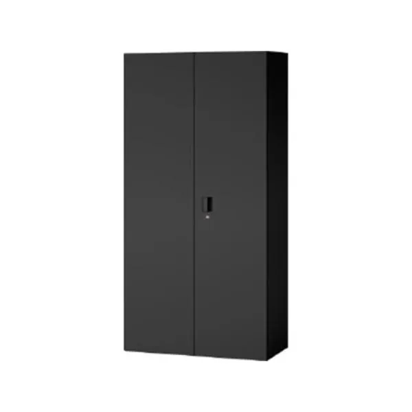 eS cabinet エスキャビネット 書庫 収納 両開き扉タイプ(下段用) シリンダー錠 ラッチ付き ブラック 幅900×奥行450×高さ2076mm