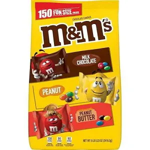 M&M'S Original, Peanut, Peanut Butter Variety Pack Fun Size Chocolate Candy Bulk Pack, 85.23 oz, 150 Pieces ( Packaging may vary )