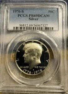 1976-S ケネディ ハーフ ドル PCGS PR69 DCAM シルバー 50C バイセンテニアル - 美しい!
