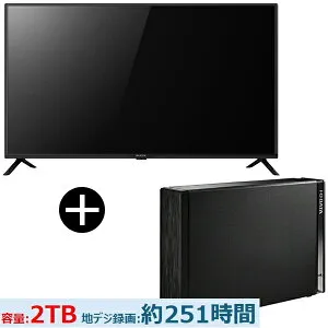 テレビ 40V型 + HDD MAXZEN J40CH06 40V型 地上・BS・110度CSデジタル フルハイビジョン 液晶テレビ + IODATA HDD-UT2KB ブラック 外付けハードディスク 2TB セット エクプラ特選