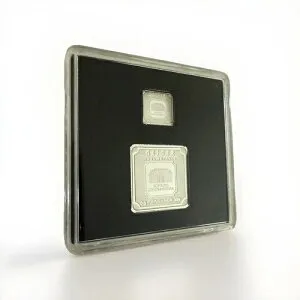 ガイガー5グラムと1グラムの銀バー1本ずつ、ドイツ製純銀