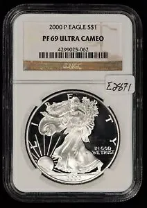 2000-P 1 オンス シルバー アメリカン イーグル - 派手なコイン - NGC PF 69 UC - SKU-E2871