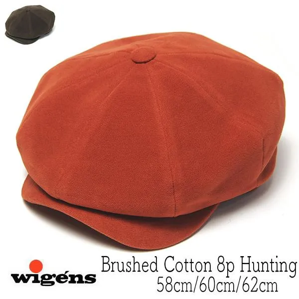 ブラッシュドコットン8枚はぎハンチング Wigens ヴィーゲン Newsboy Retro Cap メンズ 秋冬 キャスケット 大きいサイズ