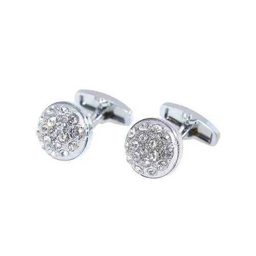 WYBFFC Round Silver Enamel Metal Cufflinks for Foreign Trade Shirts