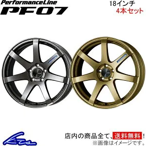 86 ZN6 アルミホイール エンケイ パフォーマンスライン PF07【18×7.5J 5-100 INSET48】ENKEI PerformanceLine 18インチ 5穴 +48 インセット48 ハチロク 車用ホイール 1本 4本セット 1台分 一台分 1枚 4枚【店頭受