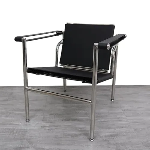 【WNJAPAN】ダイニングチェア 北欧 ル・コルビジェ LC1 Sling Chair スリングチェア Le Corbusier 本革張り 牛革 チェア 一人掛け ラウンジチェア おしゃれ デザイナーズチェア 国内在庫 LC1BK [並行輸入品]