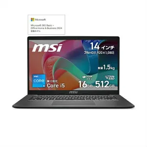 MSI｜エムエスアイ ノートパソコン プラチナグレイ MODERN-14F13MG5359JPNN [14.0型 /Windows11 Home /intel Core i5 /メモリ：16GB /SSD：512GB /Office Home and Business]