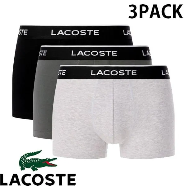 ラコステ 3枚組 ボクサーパンツ メンズ 3パックストレッチコットントランクショーツ アンダーウェア パンツ 下着 インナー 3枚セット トランクス 5H1300 2IX