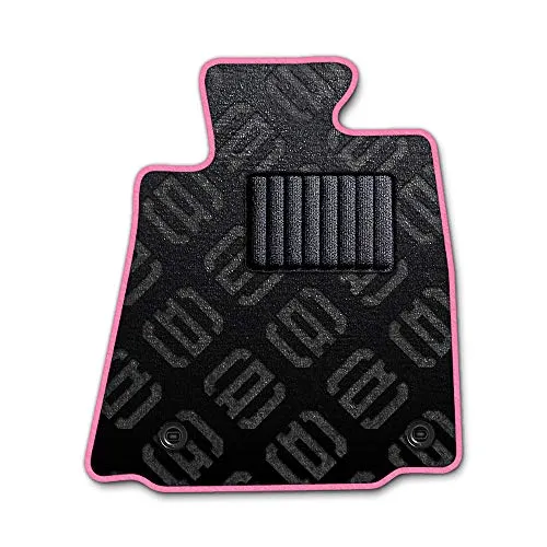 DAD ギャルソン D.A.D エグゼクティブ フロアマット SUZUKI (スズキ) Jimny ジムニー 型式: JA11C/11V 1台分 GARSON モノグラムデザインブラック/オーバーロック(ふちどり)カラー : ピンク/刺繍 : 無し/ヒール